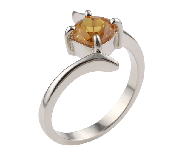 STERLING SILVER RING SET WITH 01 CITRINE