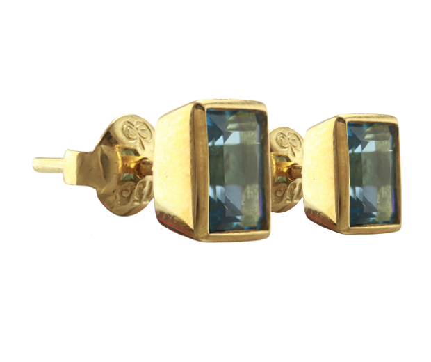 18KT GOLD EARRING PAIR SET WITH 02 TOPAZS