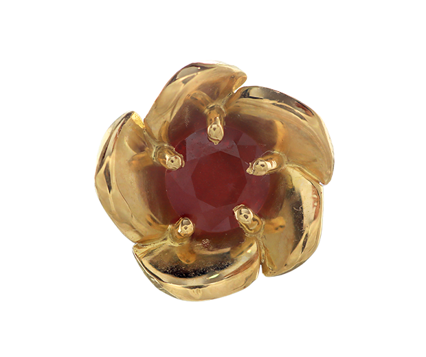 18KT GOLD EARRING PAIR SET WITH 02 RUBIES