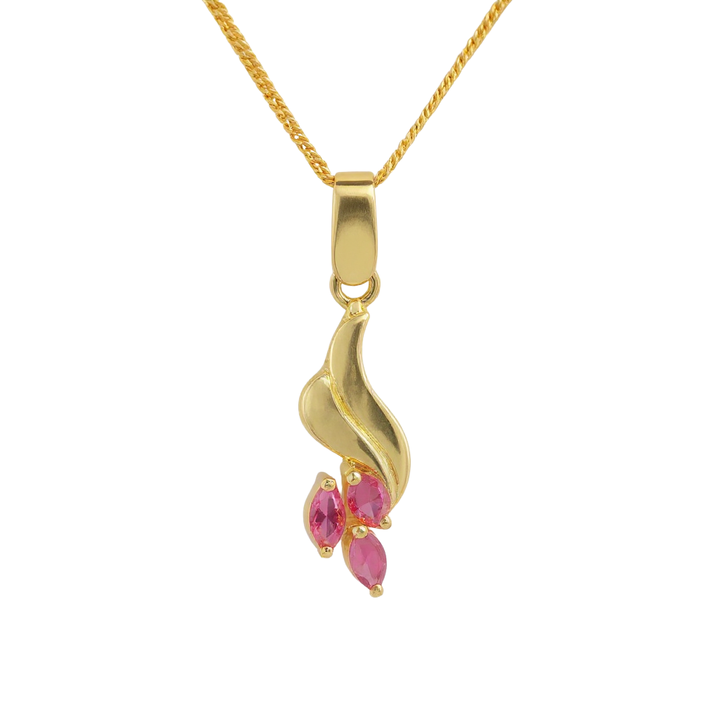 18KT GOLD PENDANT SET WITH 3 RUBIES 