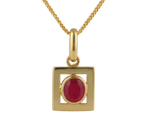 18KT GOLD PENDANT SET WITH 01 RUBY 