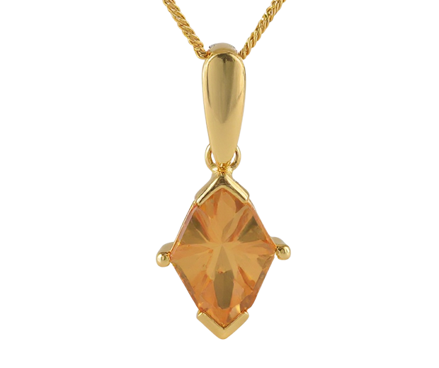 18KT GOLD PENDANT SET WITH 01 CITRINE 