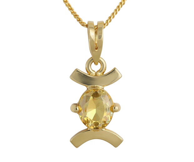 18KT GOLD PENDANT SET WITH 01 YELLOW SAPPHIRE 