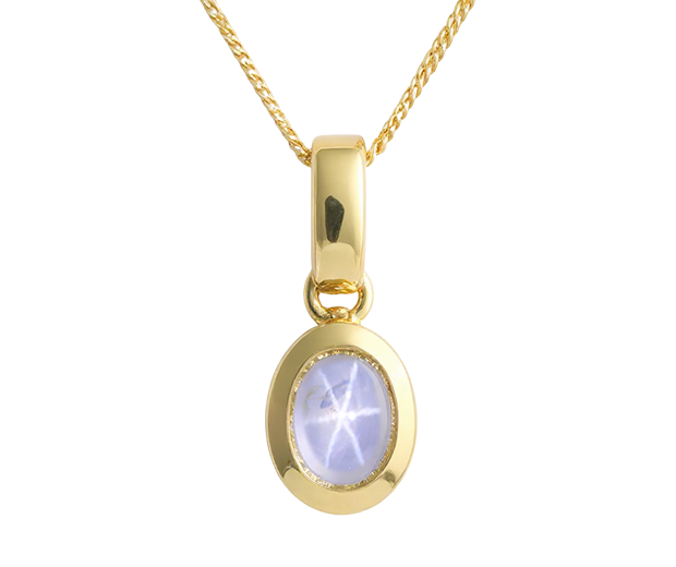 18KT GOLD PENDANT SET WITH 01 STAR SAPPHIRE 