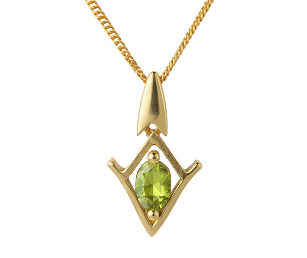 18KT GOLD PENDANT SET WITH 01 PERIDOT 