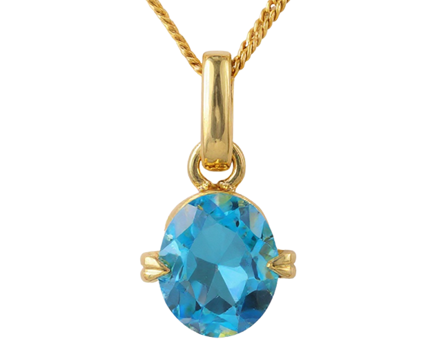 18KT GOLD PENDANT SET WITH 01 BLUE TOPAZ 