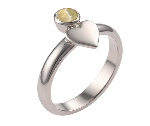 STERLING SILVER RING SET WITH 01 CATS EYE 