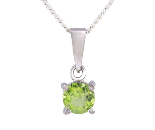 18KT WHITE GOLD PENDANT SET WITH 01 PERIDOT