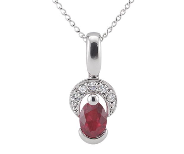 18KT WHITE GOLD PENDANT SET WITH 01 RUBY
